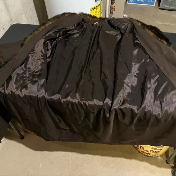 Vtg Jo-D Brown Wool Long Coat Faux Fur Collar Women’s Size Medium M - Picture 6 of 8